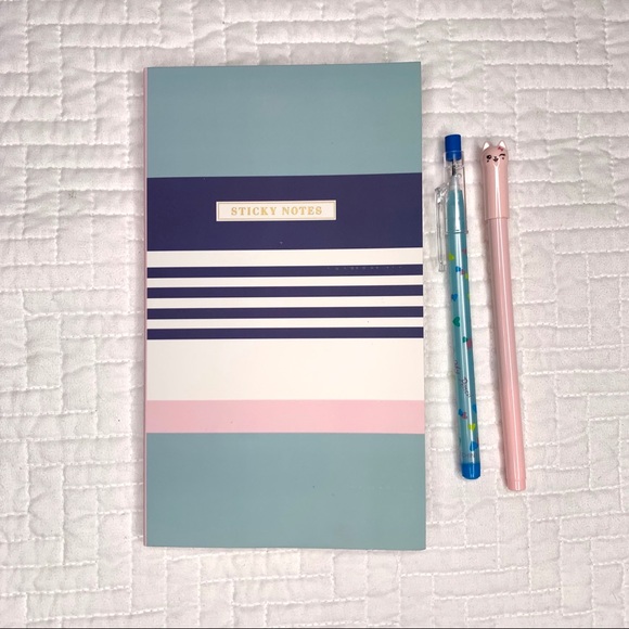 2/$15 Notes set- Post it note set w/ cat pen & a refillable pencil - Picture 2 of 7
